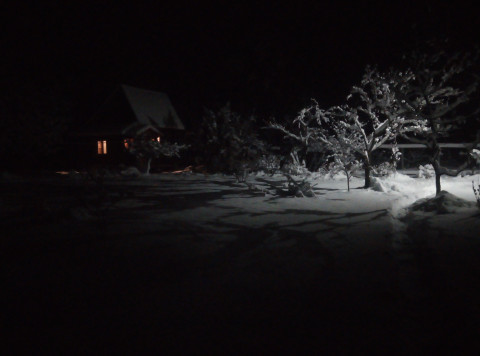 Зимняя ночь в деревне
