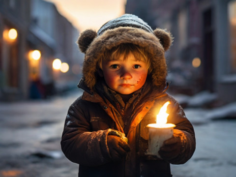 boy with candle